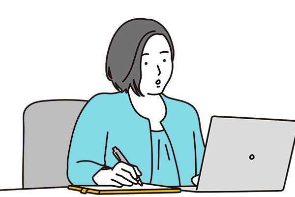 訴状を作成する女性